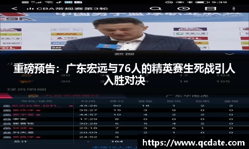 重磅预告：广东宏远与76人的精英赛生死战引人入胜对决